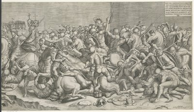 Slaget ved Milvian Bridge (høyre deler) av Monogrammist SK (prentmaker)