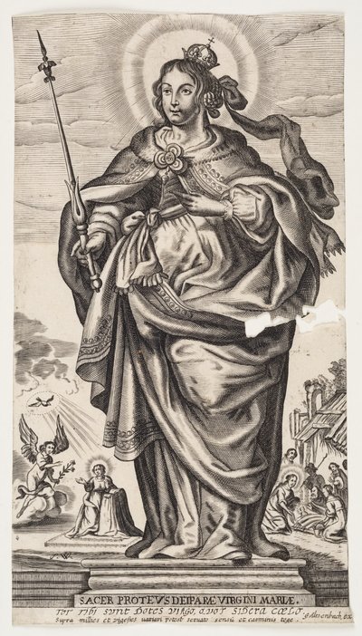 Jomfru Maria med krone og septer av Monogrammist s.W.
