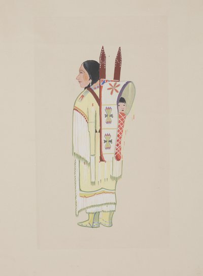 Kiowa Squaw, ca. 1934 (akvarell) av Monroe Tsatoke