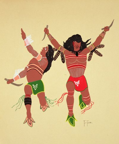 Kiowa Warriors (stensiltrykk) av Monroe Tsatoke