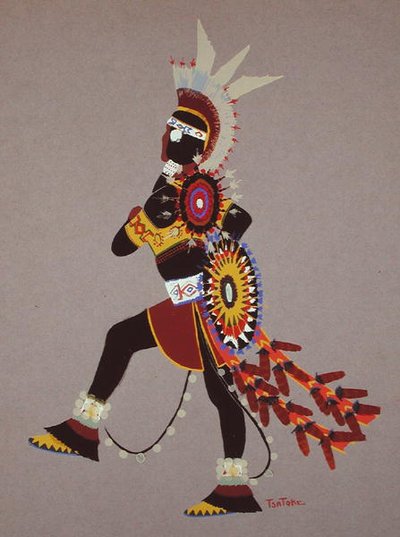 Warrior in Black (pochoir-trykk) av Monroe Tsatoke