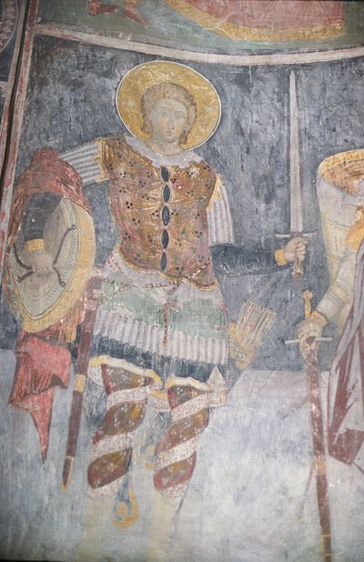Freske av St. Procopius i kirken, 1413-17 av Morava School