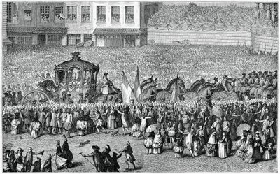 Hestevogn i en parade, 1782, 1885. av Moreau