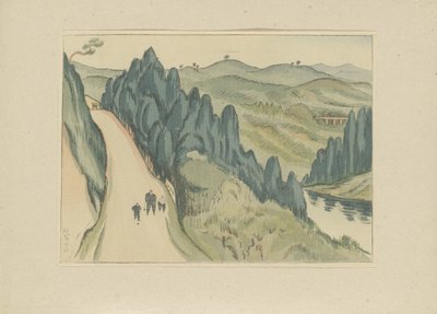 Aga-elven Agagawa (tittel på objekt) Del to, Aizu-området (serietittel) Dai nishû, Aizu no bu (serietittel) Trykk av japanske landskap (serietittel) Nihon fûkei hanga (serietittel) av Morita Tsunetomo