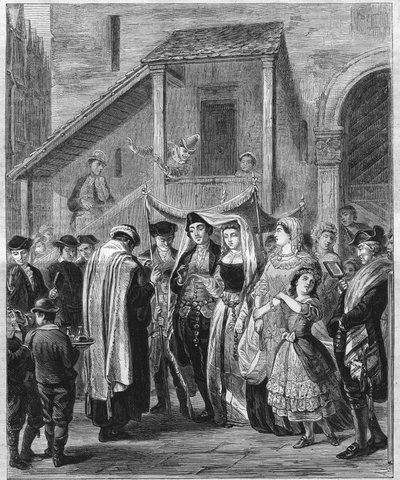 Jewish wedding in Germany in 1869. av Moritz Daniel Oppenheim