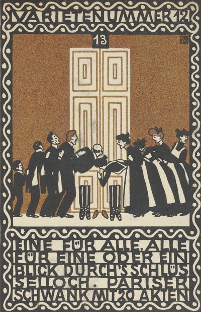Variety Act 12: One for All, All for One or a Glimt through the Keyhole Varietenummer 1..., 1907. av Moritz Jung