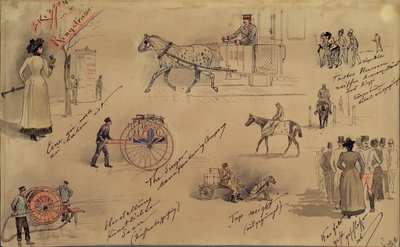 Wienertyper 1883 (skisser fra Ringstrasse) av Moritz Ledeli