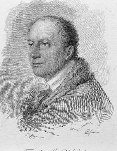 Portrett av Friedrich Kind, gravert av Passini (gravering) av Moritz Michael (after) Daffinger