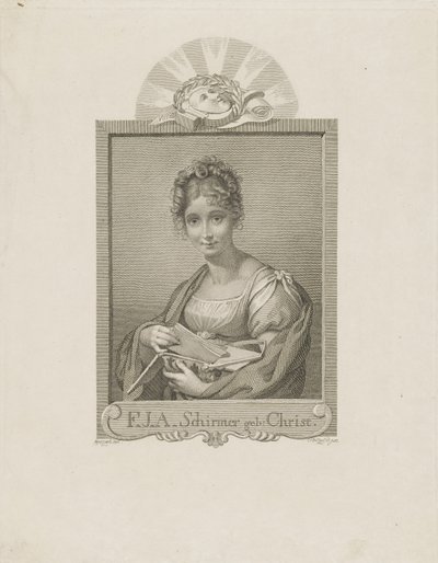 Portrett av skuespillerinnen Friederike Schirmer, født Christ 1785-1833, ca. 1830 av Moritz Retzsch