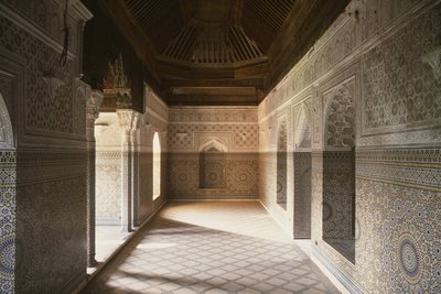 Innvendig utsikt over Kasbah of Thamiel glaoui av Moroccan School