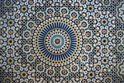 Kasbah of Thamiel glaoui, zellij fliser, detalj (keramikk) av Moroccan School