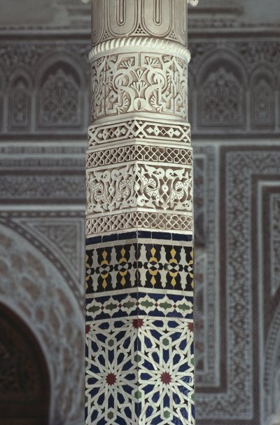 Kasbah of Thamiel glaoui, zellij fliser, detalj (keramikk) av Moroccan School