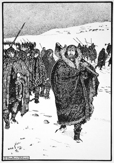 'Murtough på sin reise med kongen av Munster i lenker', 941 1913 av Morris Meredith Williams
