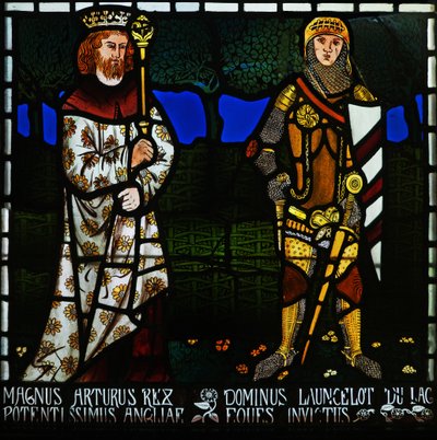 Kong Arthur og Sir Lancelot, 1862. av Morris and Co.
