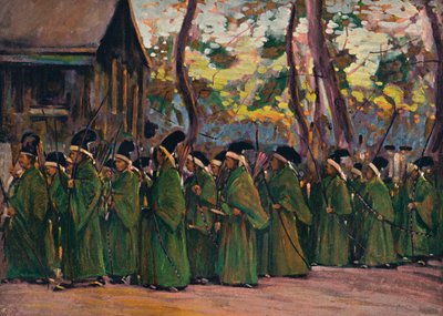 'Prosession of Archers at Kioto', c1897 av Mortimer L Menpes