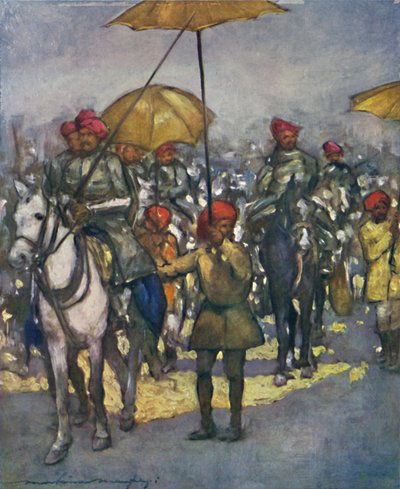 Shan Chiefs Retainers ved Native Review, 1903 av Mortimer L Menpes