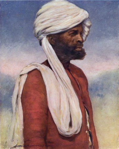 En holder fra Dhar (farge litho) av Mortimer Ludington Menpes