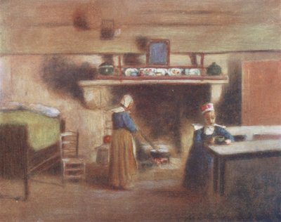 Et ensomt måltid (fargelitografi) av Mortimer Ludington Menpes
