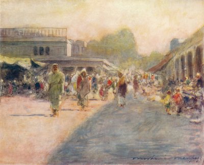 En gate i Peshawur, 1905 av Mortimer Ludington Menpes