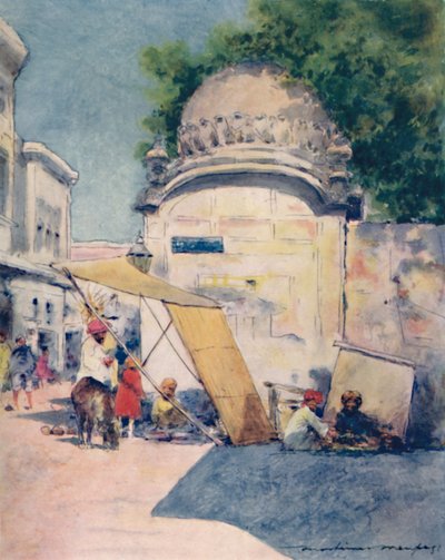 På et gatehjørne, Amritsar, 1905 av Mortimer Ludington Menpes
