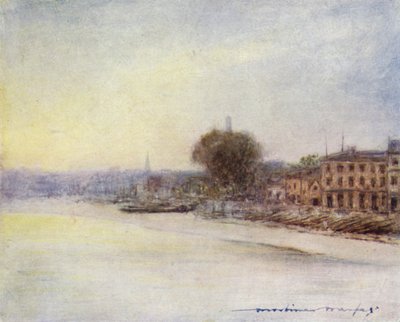 Utover Hammersmith Bridge av Mortimer Ludington Menpes