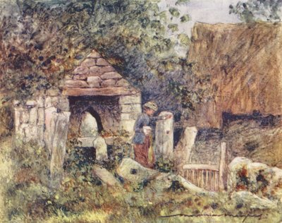 Ved siden av en gård (fargelitografi) av Mortimer Ludington Menpes