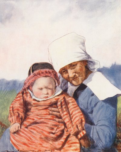 Bestemor (fargelitografi) av Mortimer Ludington Menpes