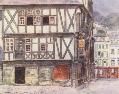 Middelalderhuset i Morlaix (fargelitografi) av Mortimer Ludington Menpes