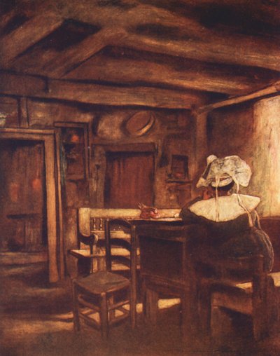 Meditasjon (fargelitografi) av Mortimer Ludington Menpes