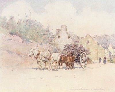 På veien til Bannalec (fargelitografi) av Mortimer Ludington Menpes