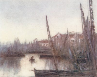 Sardinflåten, Concarneau (farge litho) av Mortimer Ludington Menpes