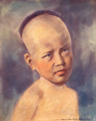 Verdens barn: Burmesisk, en baby (fargelitografi) av Mortimer Ludington Menpes