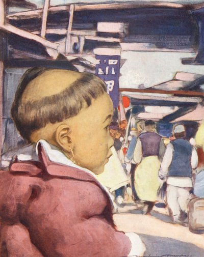 Verdens barn: Kinesisk, en kantonbaby (fargelitografi) av Mortimer Ludington Menpes