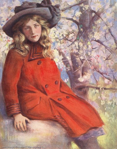 Verdens barn: Engelsk, maiblomster (fargelitografi) av Mortimer Ludington Menpes