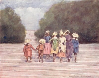 Verdens barn: Fransk, I Tuileriene (fargelitografi) av Mortimer Ludington Menpes