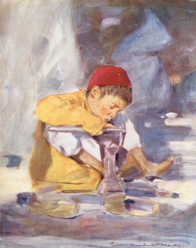 Verdens barn: Inder, en ung arbeider (fargelitografi) av Mortimer Ludington Menpes