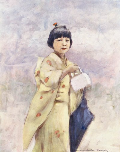 Verdens barn: Japansk, ute og handler (fargelitografi) av Mortimer Ludington Menpes