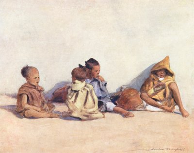 Verdens barn: Maurisk, lekende (fargelitografi) av Mortimer Ludington Menpes