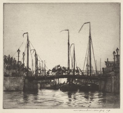Bridge, Rotterdam (Chioggia: Fiskebåter) av Mortimer Menpes