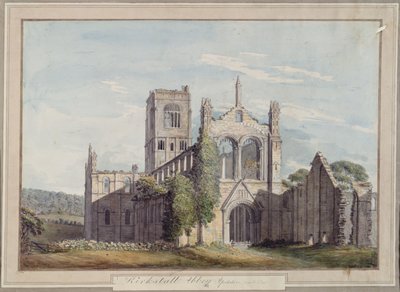 Nordvestutsikt over Kirkstall Abbey, 1777 av Moses Griffiths
