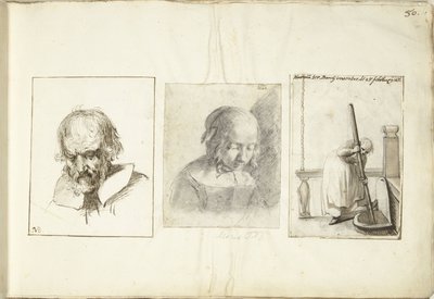 Gammel mann, en jente og en kvinne med en brønnkrok av Moses Ter Borch