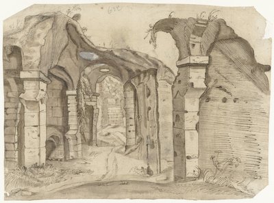 Vei gjennom Colosseum, Roma av Moses ter Borch (manner of)