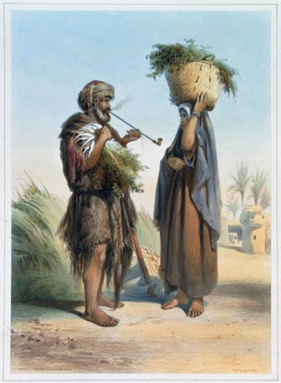 Fellah mann og kvinne, 1848 av Mouilleron