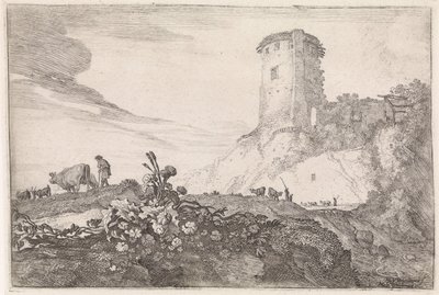 Landskap med rundt tårn Arkadiske landskap (serietittel) av Moyses van Wtenbrouck