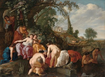 Funnet av Moses Faraos datter oppdager Moses i rushkurven av Moyses van Wtenbrouck