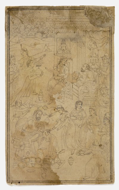 Tilbedelse av magiene av Mughal School