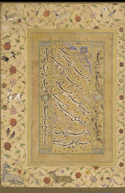 Kalligrafi fra Late Shahjahan Album av Mughal School