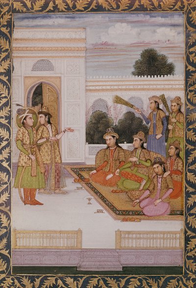 Joseph presenterte for konene til Mizr av Zuleika, Potifars kone, episode fra det populære persiske diktet Yusuf and Zulaikha av Jami (1414-92) ca. 1780 av Mughal School