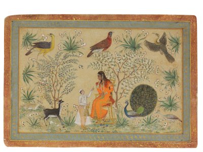 Adelig kvinne i en hage, ca. 1740 av Mughal School