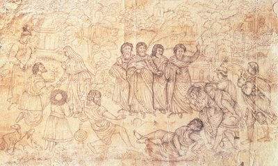 Ananias død, ca. 1650-1680 av Mughal School